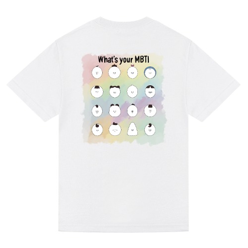 에익쿠 MBTI 반팔 티셔츠 (화이트)