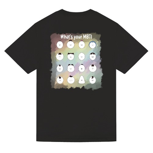 에익쿠 MBTI 반팔 티셔츠 (블랙)